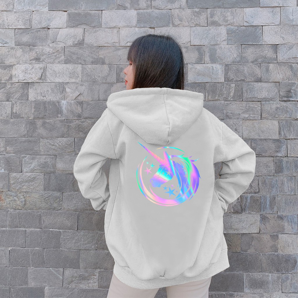 Aó khoác nỉ Hoodie phản quang Kỳ Lân, Áo khoác nỉ nam nữ họa tiết hình cá tính - PQ37KN | BigBuy360 - bigbuy360.vn