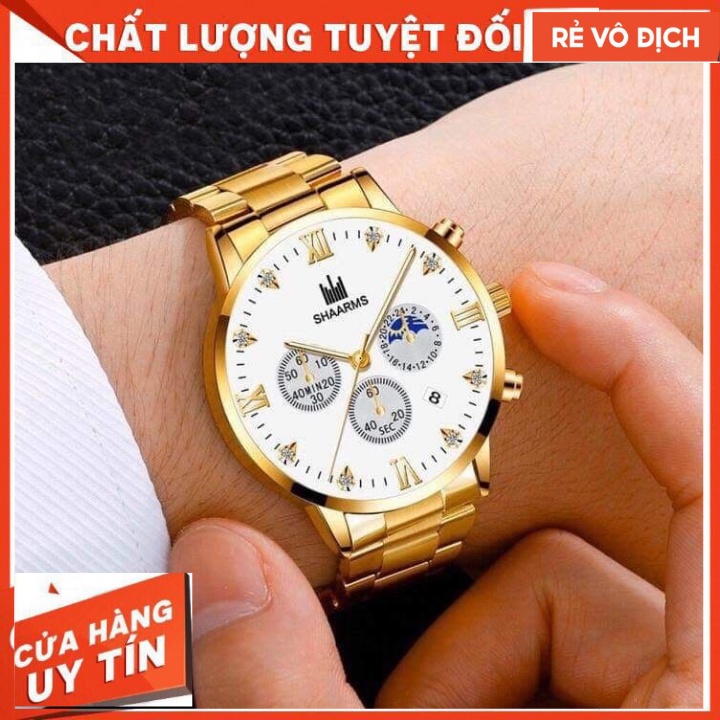 Đồng Hồ Nam Sharm Cao Cấp khung thép không gỉ. không bay màu