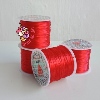 1 cuộn dây cước cước chun chỉ tơ màu đỏ xâu vòng tay chuỗi hạt phong thủy - shop kỳ lân