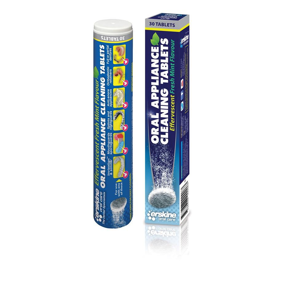 Lọ viên sủi vệ sinh máng chỉnh nha, hàm giả Piksters, 30 viên