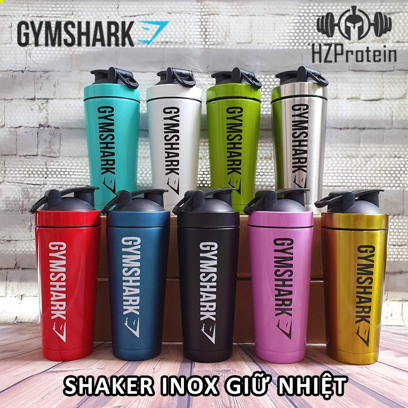 [Freeship 40k] SHAKER INOX GYMSHARK - Bình lắc Inox giữ nhiệt siêu bền Gym shark