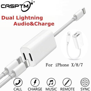 Bộ điều hợp lightning kép chuyển âm thanh + sạc cho Iphone 7 8 plus X
