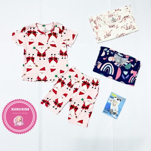 [HOT] Bộ cộc tay 🍓SALE🍓 Combo 3 bộ quần áo trẻ em mùa hè chất bozip xuất dư cho bé trai bé gái Xu Xu Kids size từ 8-20kg