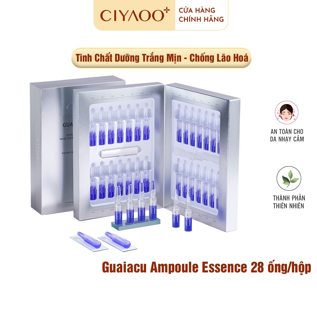 Tinh Chất Dưỡng Da Trắng Mịn CIYAOO - Chống Lão Hoá Cấp Ẩm Da  Guaiacu Ampoule Essence 28 ống/hộp