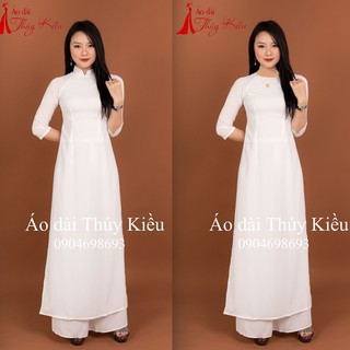 Áo dài Thúy Kiều - Áo dài trắng học sinh K60 + K61 ❤️FREESHIP❤️ mềm mại, co giãn, thấm hút mồ hôi