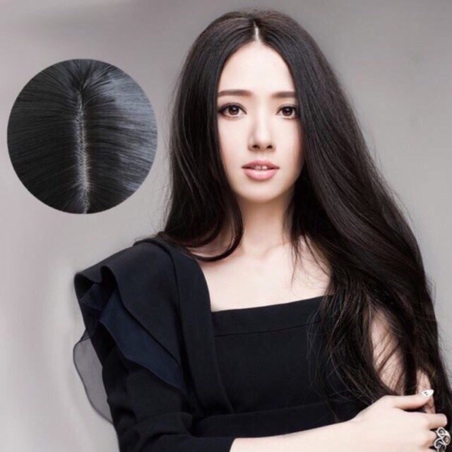 Tóc giả nguyên đầu thẳng hai mái
