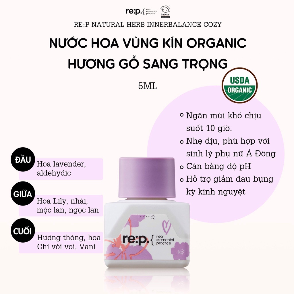 Nước Hoa Vùng Kín Re:p Natural Herb Inner Balance Hàn Quốc 5ml