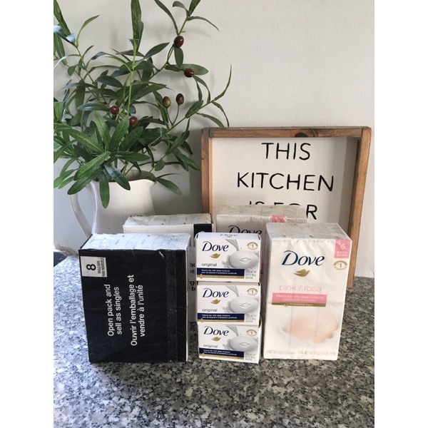 Xà bông cục Dove Original và Dove pink/Rose