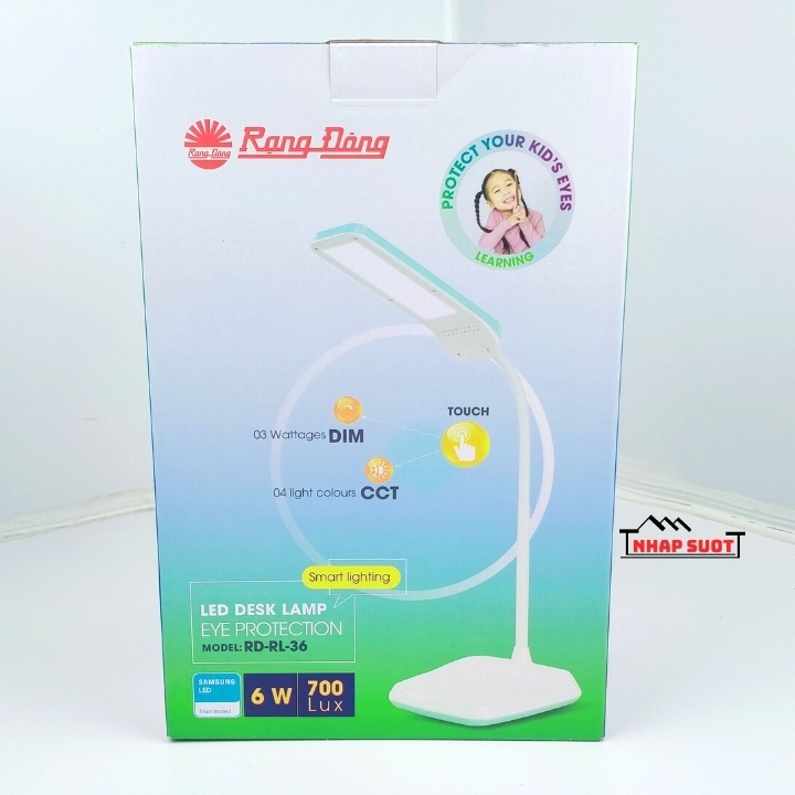 Đèn học sinh mã 36 Rạng Đông công suất 6w, đổi 4 chế độ màu, điều chỉnh 3 mức sáng RD-RL-36
