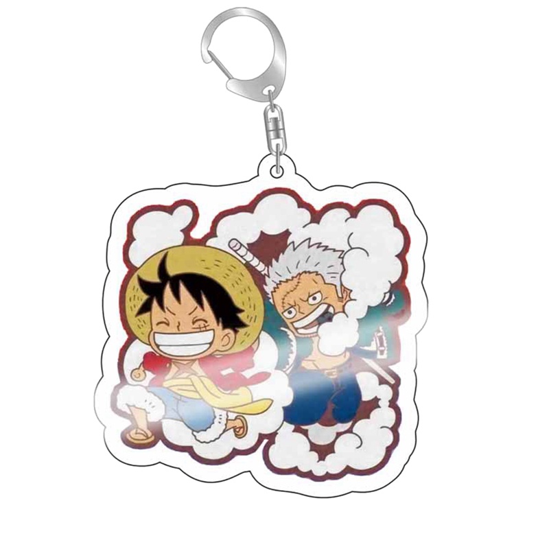 Móc Khóa In Hình Nhân Vật Luffy Zoro Sanji Phim Hoạt Hình One Piece