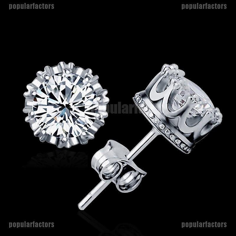 Khuyên Tai Tròn Mạ Bạc Đính Đá Zircon