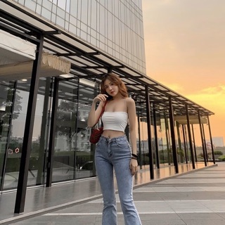 Áo croptop dây bún basic A75