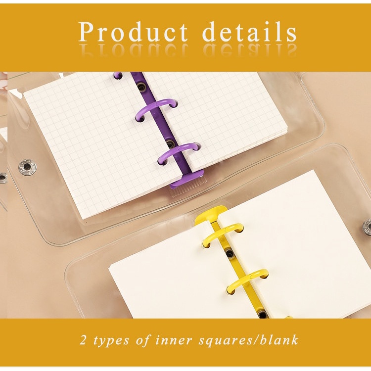 Sổ tay bìa trong suốt 3 vòng sáng tạo dễ thương độc đáo