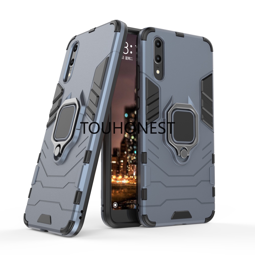 Ốp Điện Thoại Cứng Chống Sốc Kèm Vòng Đỡ Kim Loại Cho Casing Huawei P20 Pro Case Huawei P30 Pro Case Huawei P20 Lite Case Huawei P30 Lite Case Armor PC Shockproof Hard Cassing Cover Cases With Metal Ring Stand Phone Case