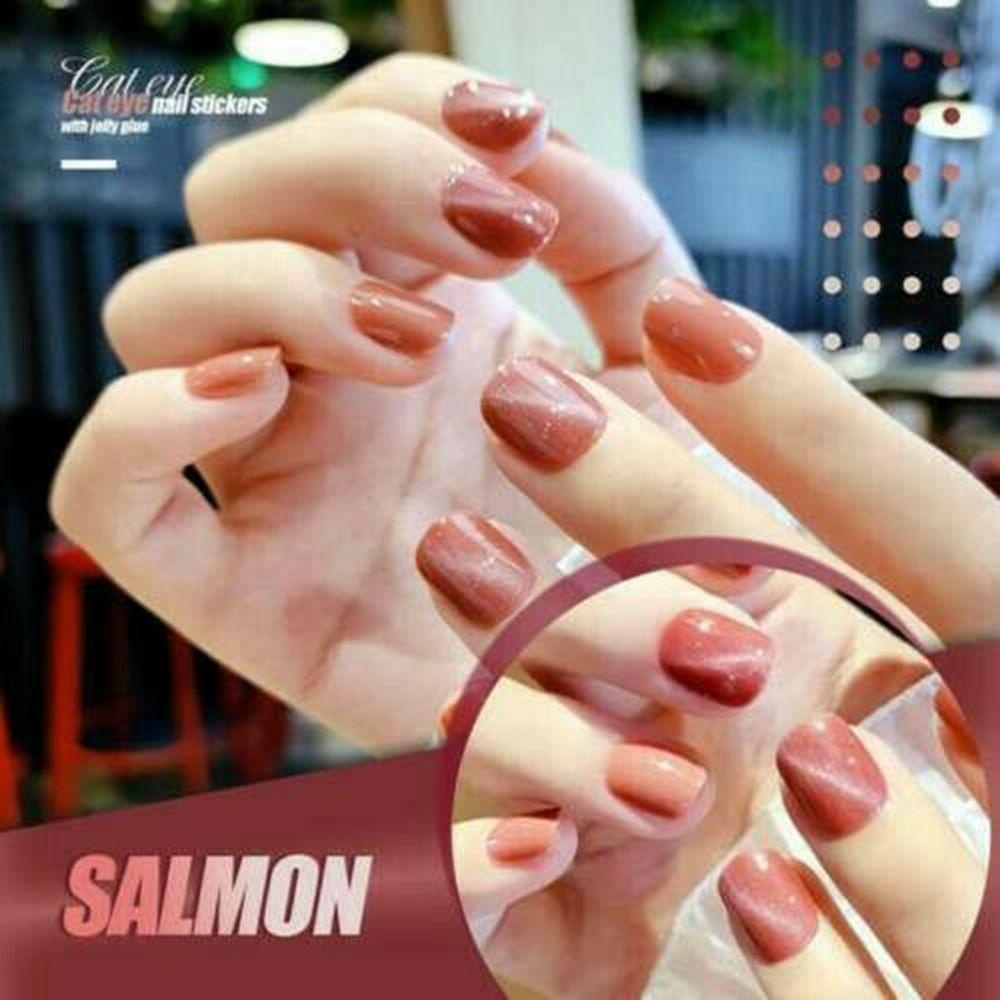 HS Hộp 24 Móng Tay Giả Đầu Tròn Lấp Lánh