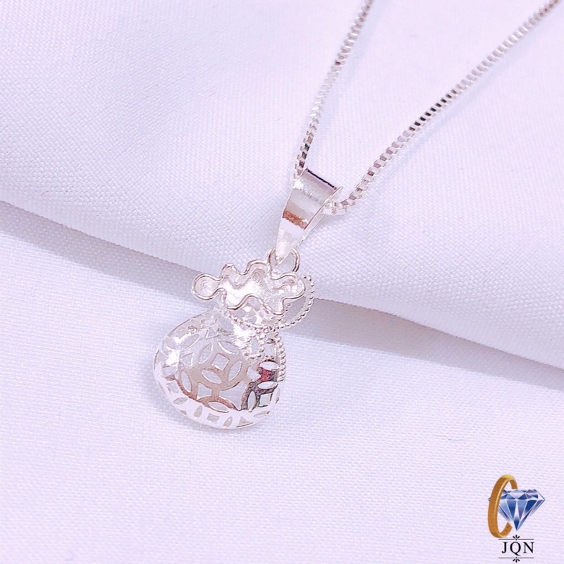 Dây chuyền nữ bạc thật mặt túi tiền đựng tài lộc chất liệu bạc ta chuẩn sáng đẹp/ Trang sức JQN