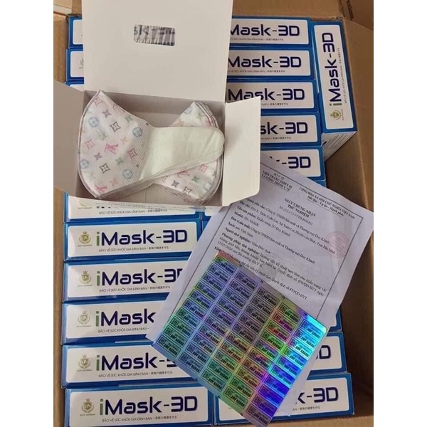 Khẩu trang 3D Mask Lv 7 màu hộp 50 cái có lớp kháng khuẩn ,tem chống giả đạt chuẩn