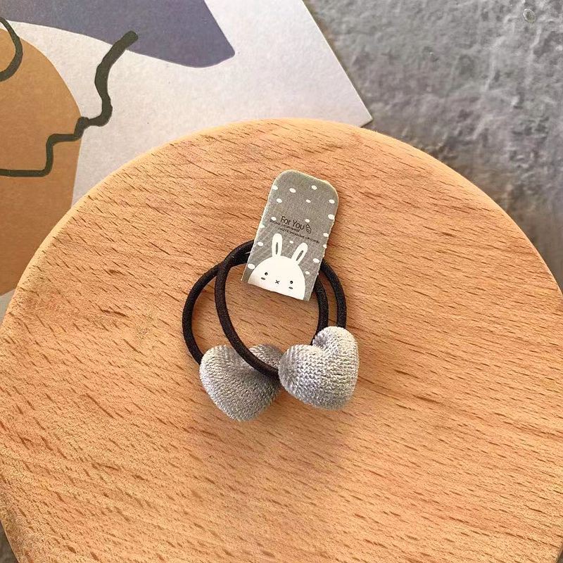 Set 2 dây thun cột tóc đính mặt hình học đa dạng bằng nhung cho bé gái