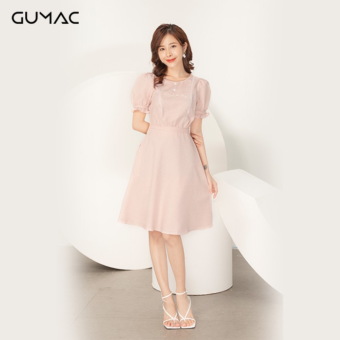 Đầm eo nhún đăng ten GUMAC DA960