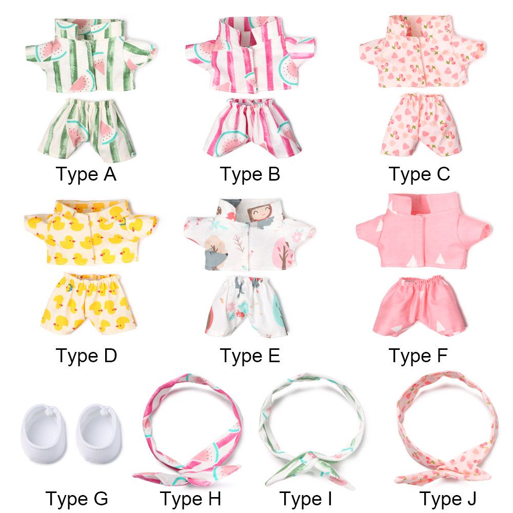 LUOLV For 20cm Doll Dress DIY Doll Clothes Pajama Suit Toys Humanoid Accessories Mini Clothing Replacement Doll Skirt
