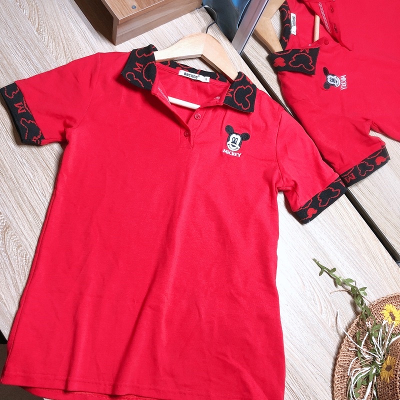 Áo phông thêu micky cổ tàu❣️Freeship❣️