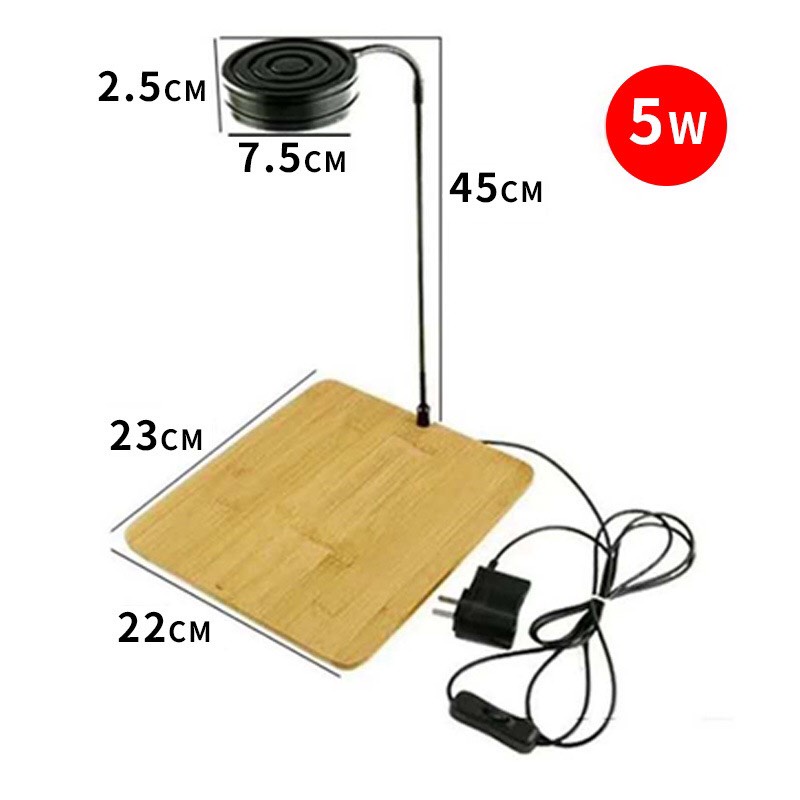 Đèn led kèm đế gỗ chuyên dụng ánh sáng WRGB- Trắng- Vàng cho bể cá hình tròn tetarium- Đèn led cho bể bán cạn