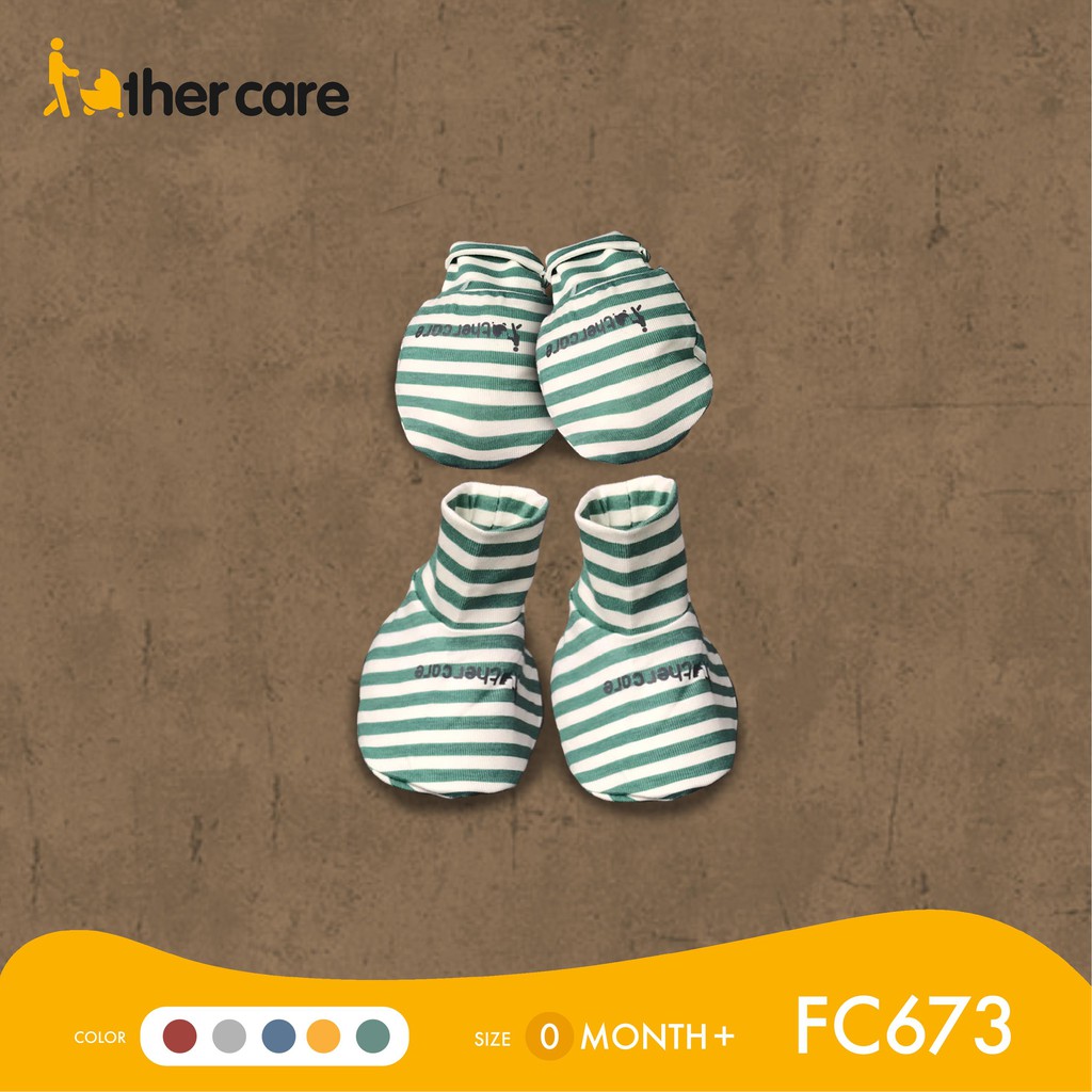 Set Bao Chân Bao Tay Sơ Sinh Kẻ FatherCare