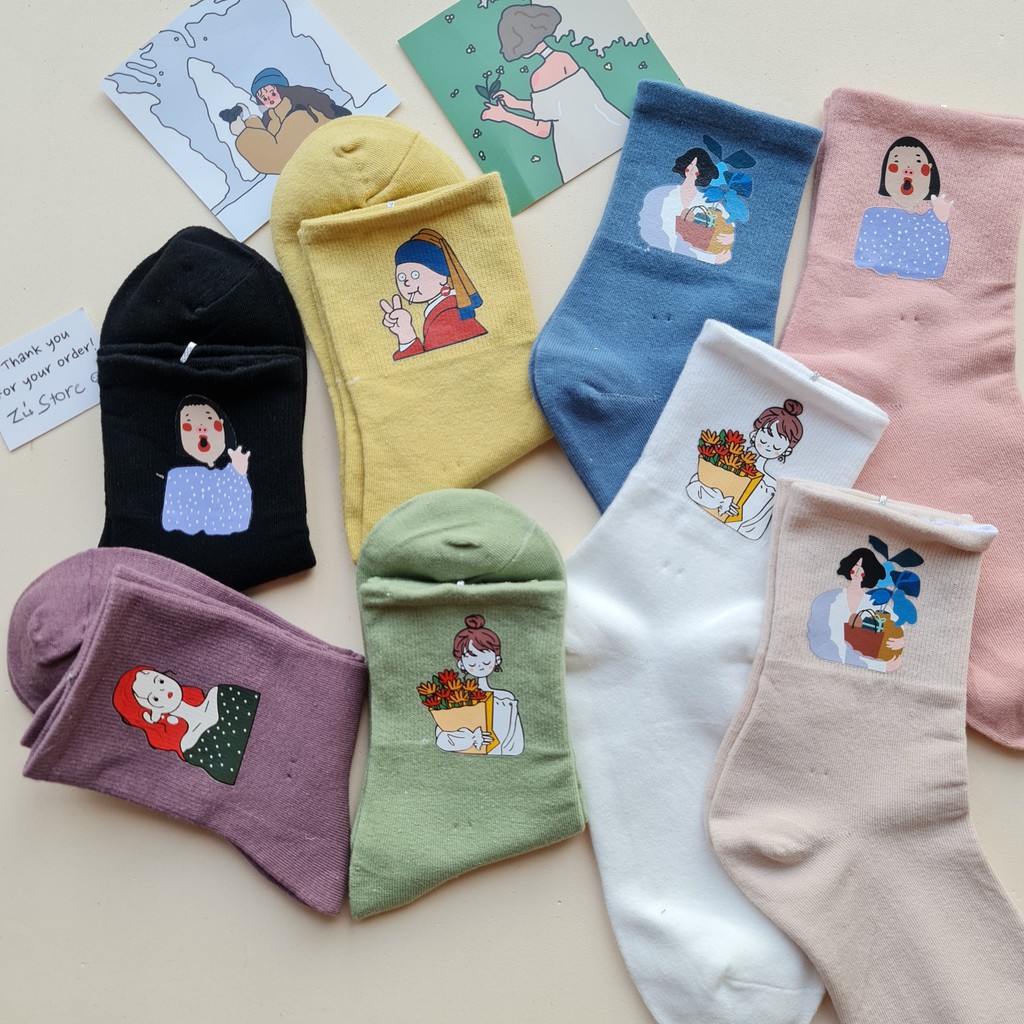 Vớ in hình chibi cô gái thái độ