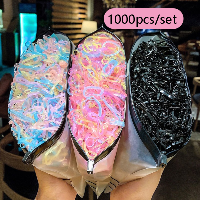 Set 1000 / 100 / 40 Dây Thun Cột Tóc Nhiều Màu