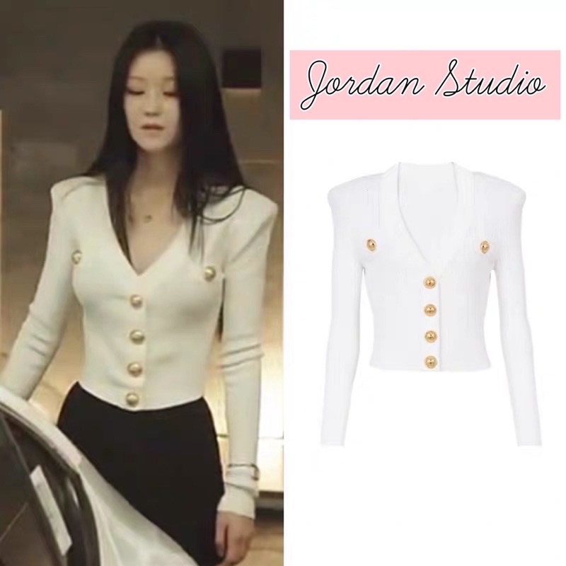 Áo cardigan giống Lee Ra El trong phim Eve, Cúc Tịnh Y