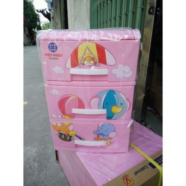 Tủ nhựa mini Kitty 3 tầng Việt Nhật ( đựng được giấy A4) ko để quần áo