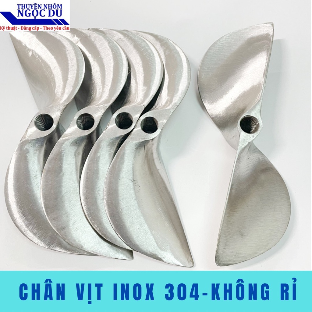 Chân Vịt Inox 2 Cánh 13HP, Lỗ Ren 16mm, Đường Kính 24 cm, Phù hợp động cơ xăng - cốt thẳng, Chân Vịt Chạy Thuyền
