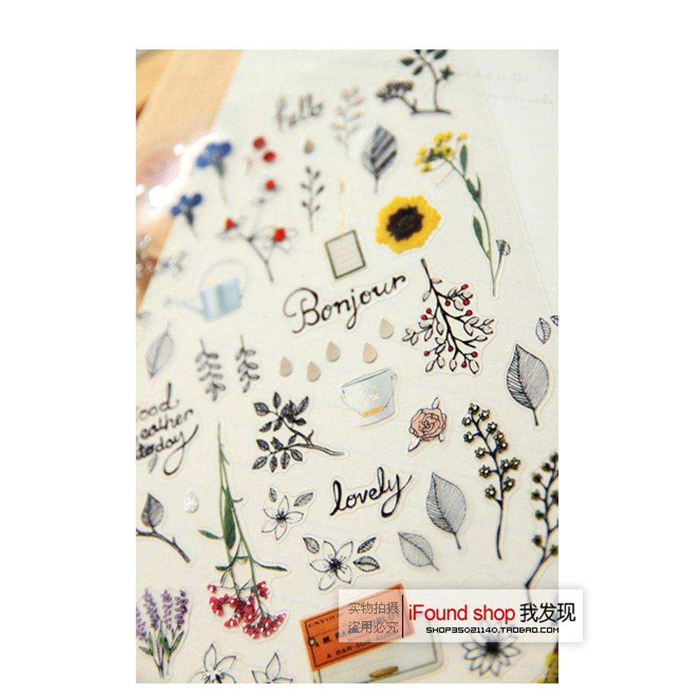 Pewany Nhãn Dán Giấy Cao Trang Trí Nhật Ký / Điện Thoại / Sổ Tay DIY Phong Cách Hàn Quốc