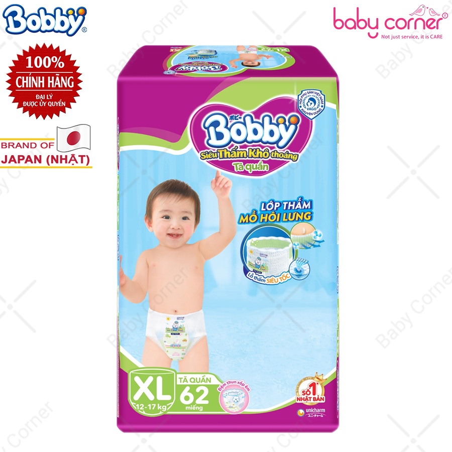 Miếng Lót/ Tã Dán/ Tã Quần Bobby Siêu Thấm Cho Bé NB1, NB2, S56, M60, M76, L68, XL62, XXL44, XXL56