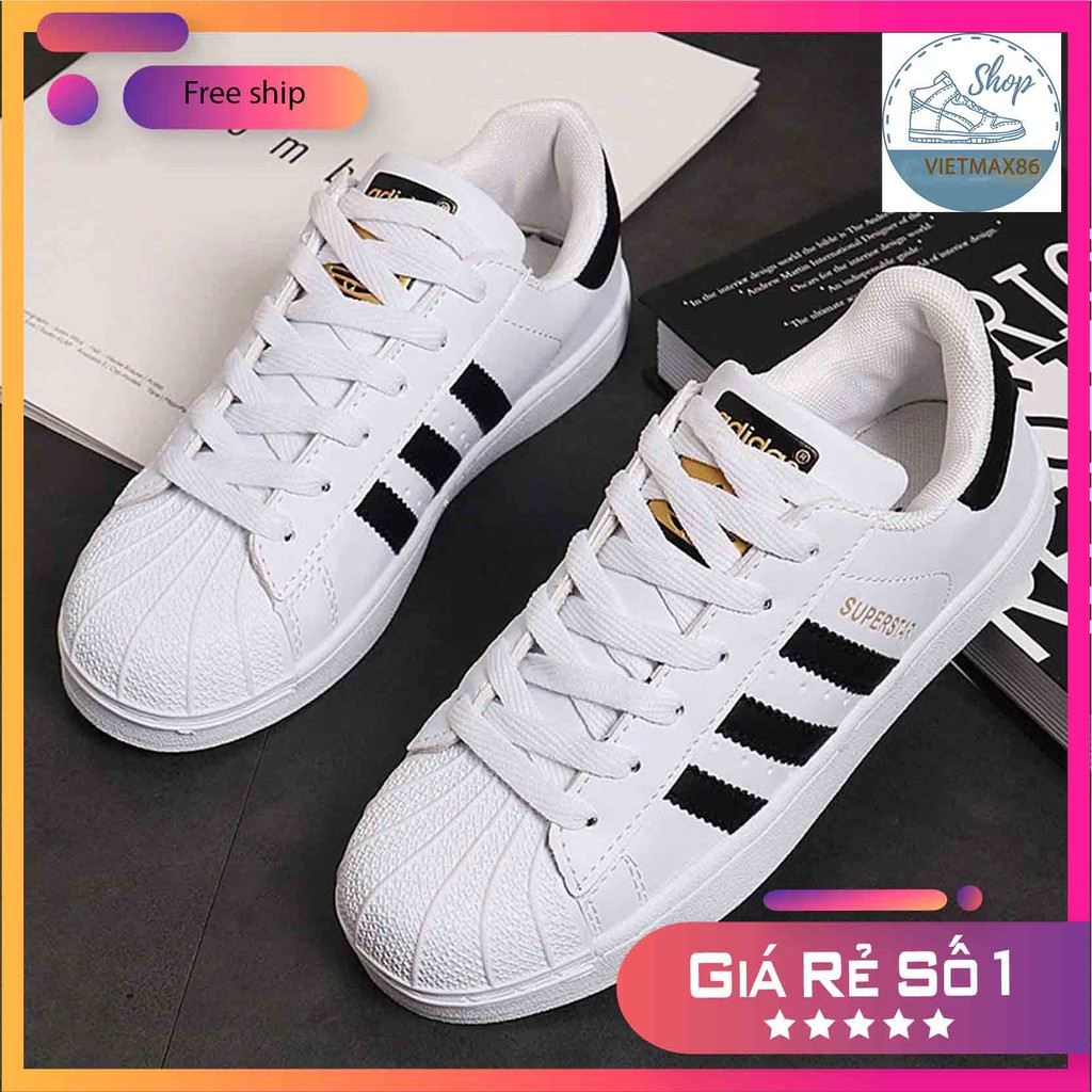 Giày thể thao superstar mũi sò tem vàng cho nam và nữ, giày giá rẻ tặng kèm hộp thời trang giá rẻ / vietmax86