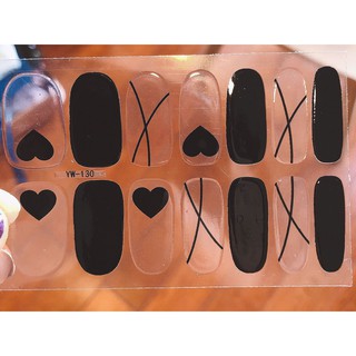 Bộ sticker dán móng tay trang trí màu đen