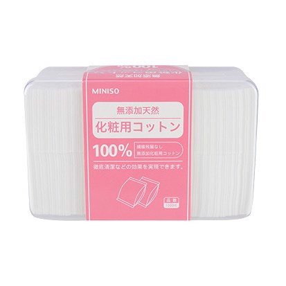 Bông tẩy trang Miniso Nhật Bản 1000 miếng cotton mịn mềm siêu mỏng thấm hút tốt - vibesvietnam