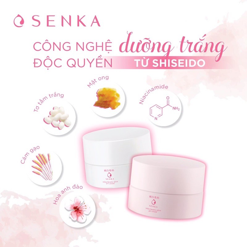 Kem dưỡng trắng da ban đêm Senka White Beauty Glow Gel Cream 50g