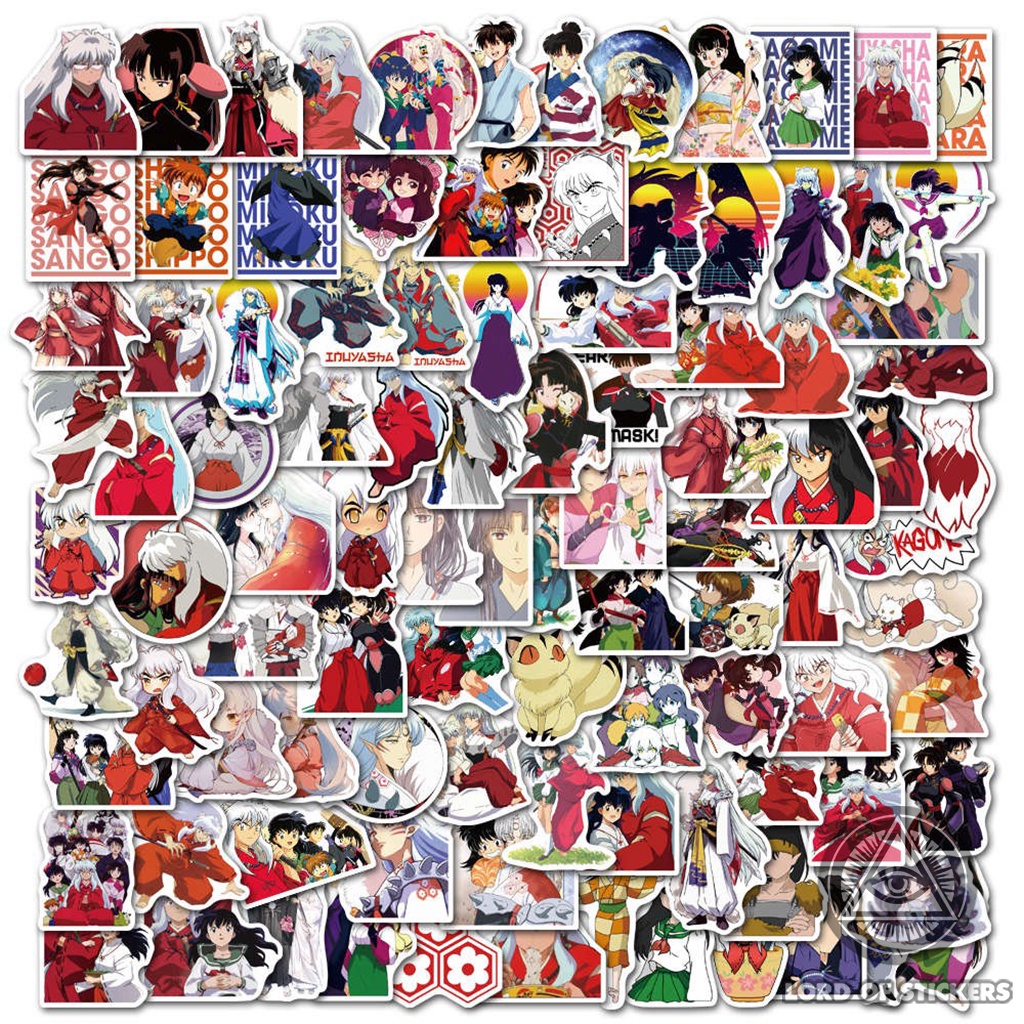 Set 100 Nhãn Dán Inuyasha Anime Manga Sticker Hình Nhân Vật Truyện Tranh Inu Yasha Trang Trí Mũ Bảo Hiểm, Laptop, Sổ