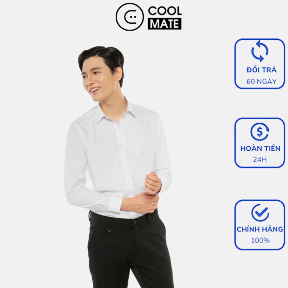 Áo sơ mi nam dài tay Modal-Tech thoát ẩm vượt trội màu TRẮNG !