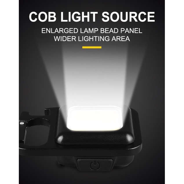 đèn COB mini đèn móc khóa treo siêu sáng sạc usb đa năng có nam châm chống nước