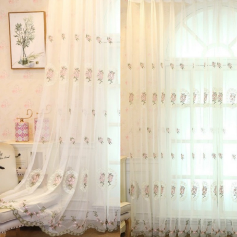 1 Rèm Cửa Thêu Hoa Trang Trí Nhà Cửa
