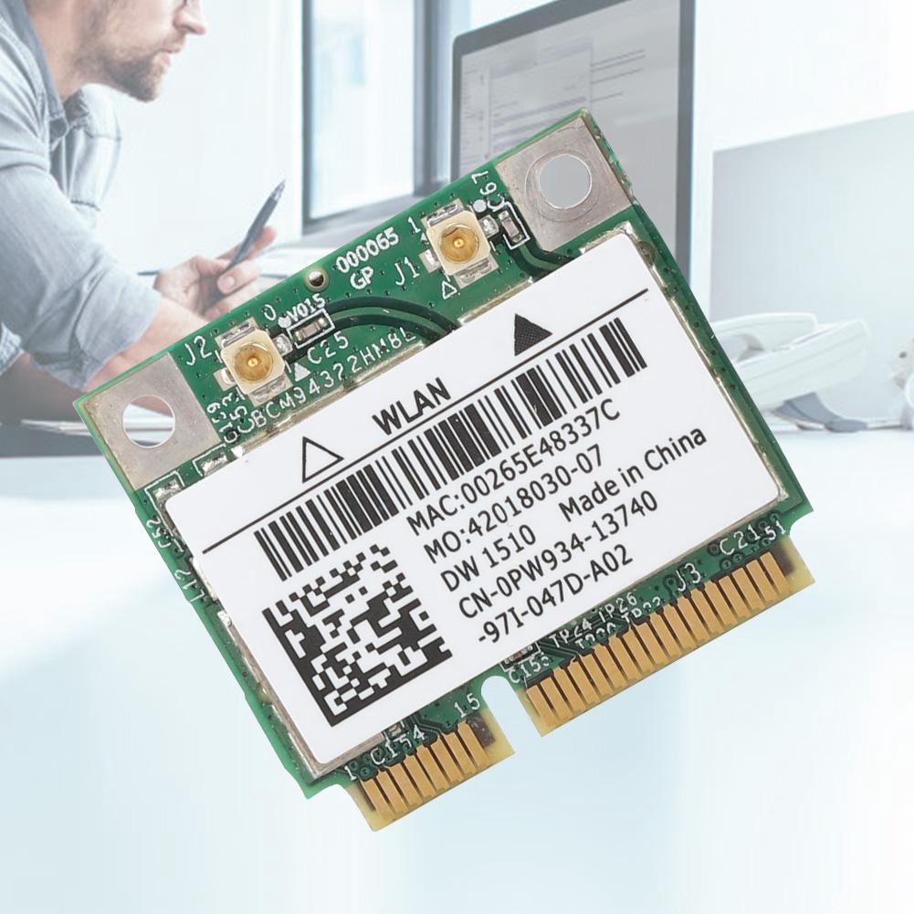 [Mã CBEL06 giảm 20% đơn 50k] Card mạng không dây mini bcm94322hm8l dw1510 Dual Band 300Mbps Mini PCI-E cho Dell e4200 e5500 | BigBuy360 - bigbuy360.vn