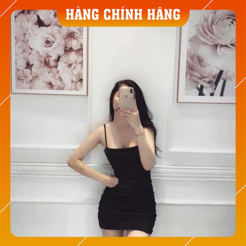 [HÀNG CAO CẤP-FREESHIP] Váy Body 2 Dây Dúm Eo Nữ, Đầm 2s trơn dáng ôm co giãn màu ĐEN | TRẮNG | TÍM Ulzzang SIÊU ĐẸP