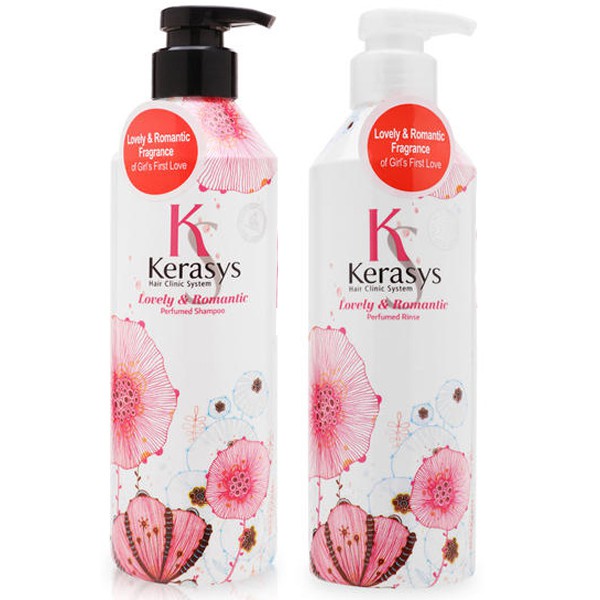 Dầu Gội/Xả Nước Hoa Tinh Chất Hoa Nhài Kerasys Lovely &amp; Romantic Hàn Quốc 600ml - Hàng chính hãng