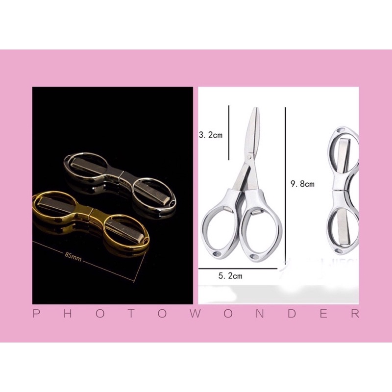 Kéo inox -kéo số 8 cắt thẻo câu đài gấp gọn(2 màu)