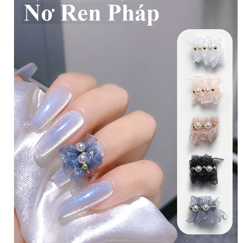 Nơ Ren Kiểu Pháp Cổ Tích Trang Trí Móng NZ07