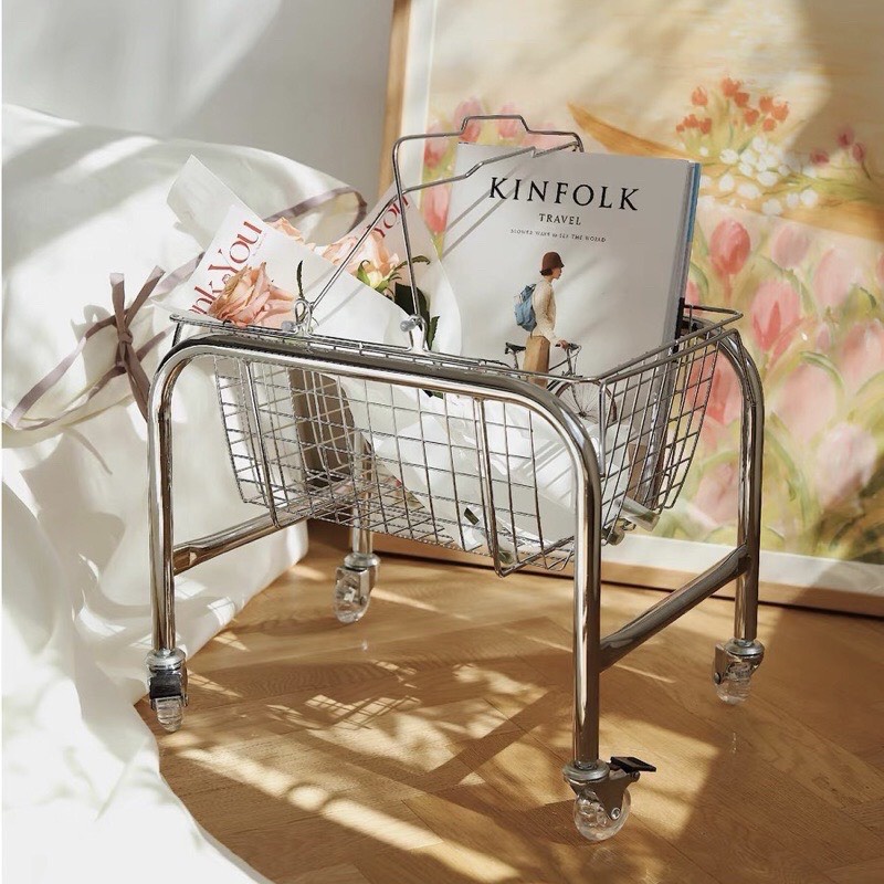 Kệ inox Cao cấp mini có bánh xe SNACK TROLLEY - tiện dụng trang trí Decor phòng sang trọng