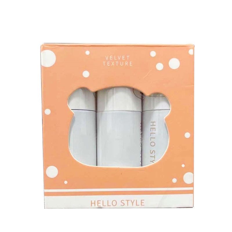 Ba Gói Son Môi Lì Dạng Gương Hình Gấu Phong Cách Hello Kitty Dễ Thương