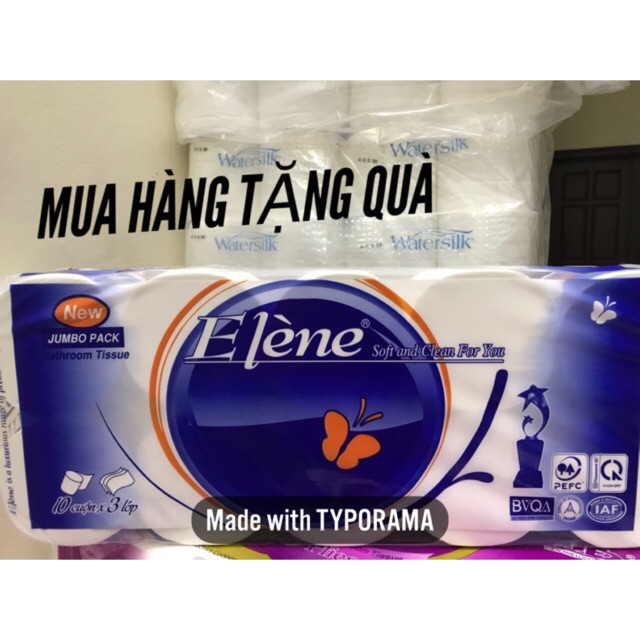 [[ Ưu đã sốc ] Giấy Vệ Sinh Elene 3 lớp 10 cuộn không lõi khối lượng 1,6kg